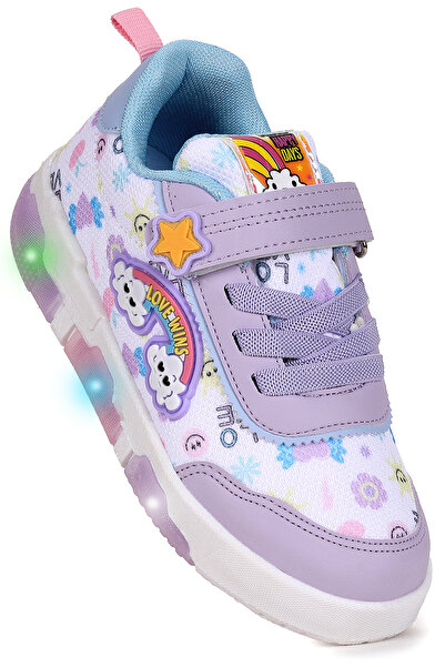 Kiko Kids Bulut Cırtlı Işıklı Kız Çocuk Günlük Spor Ayakkabı