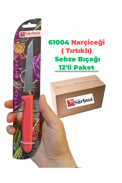 Sürbisa 61004 Sebze Bıçağı Narçiceği Lz1 Koli (12 adet Tırtıklı )