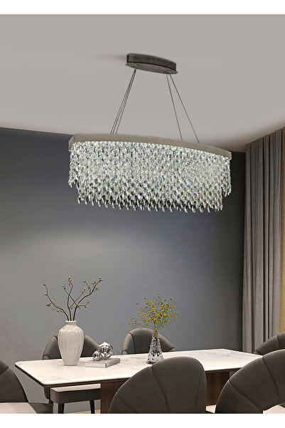 Apliqa CARLES 100LÜK 85 WATT YEMEK MASA ÜSTÜ KRİSTAL LED AVİZE