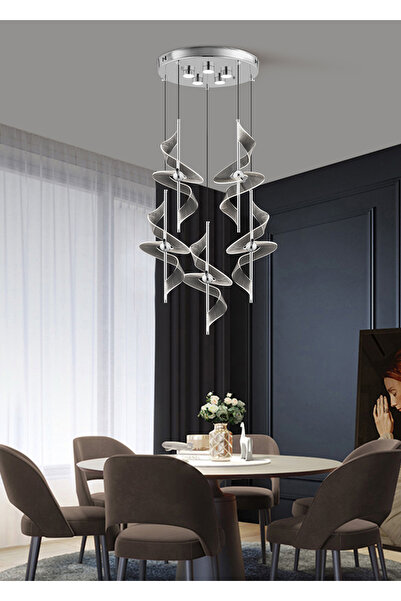 Apliqa LORETTA KROM 5Lİ 60 WATT YUVARLAK LED AVİZE