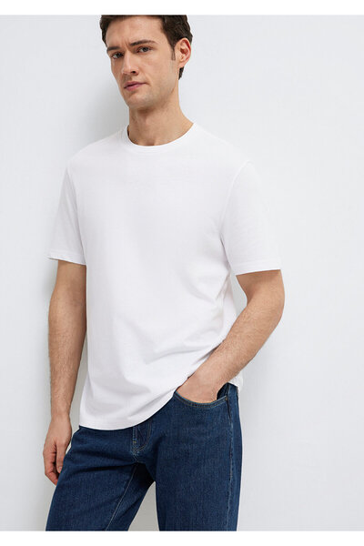 Mavi Tricou alb de bază, croială normală 0613477-620