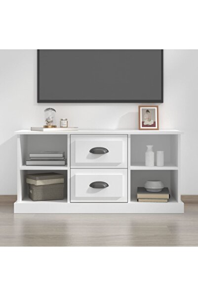 Concept Comodă TV, alb, 99,5x35,5x48 cm, lemn prelucrat
