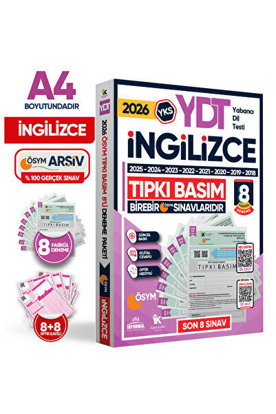 KARA KUTU YAYIN 2026 Yks Ydt Ingilizce Ösym Çıkmış Soru Tıpkı Basım 8li Denem...