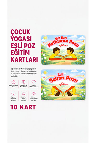 Yogatoon Kids World Çocuk Yogası Eşli Poz Eğitim Kartları – Temel Seviye Seti...