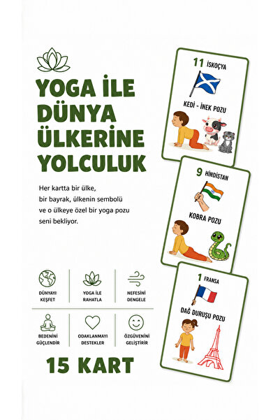 Yogatoon Kids World بطاقات تدريب اليوجا للأطفال - مجموعة اليوجا والحركة والوع...