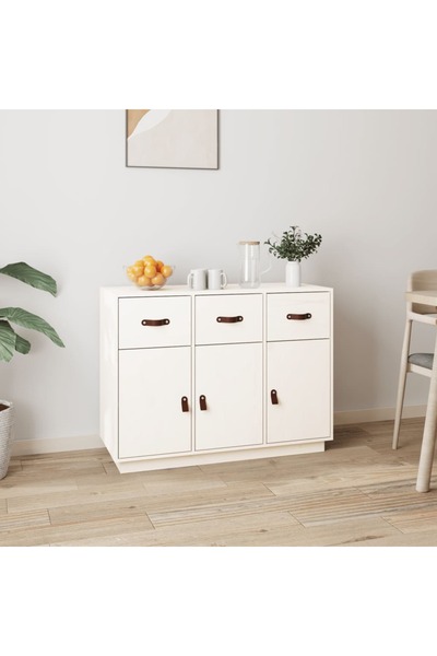 Concept Servantă, alb, 100x40x75 cm, lemn masiv de pin
