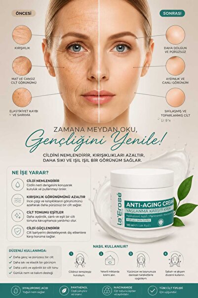 La Erose Gençleştiren Botox Etkili Yaşlanma Karşıtı Ve Kırışıklık Karşıtı Lek...