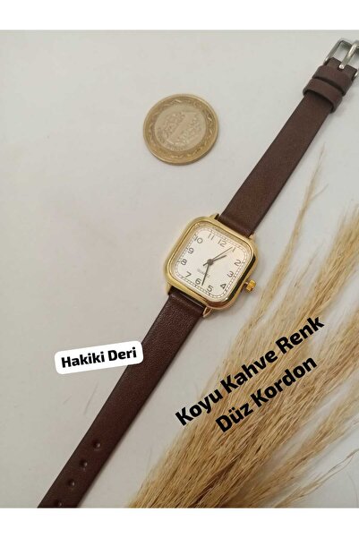 Classy Bella Model, Genuine Leather, Dark Brown Color Strap, Special Design W...