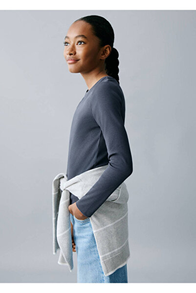 MANGO Kids Tricou cu coaste cu maneci lungi