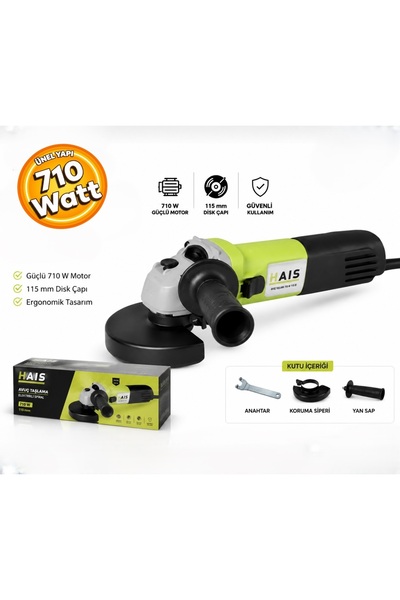 Hais Elektrikli Avuç Taşlama 115 mm 710 Watt