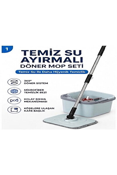 MEŞRA MAĞAZA Zambak Temiz Su Mop Seti (Temiz - Kirli Su Ayıran Sistem)