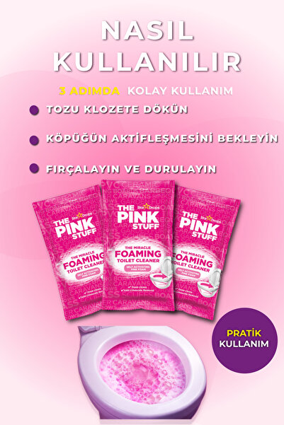 ThePinkStuff Mucizevi Köpüren Tuvalet Temizleyici – 3’lü Paket, Kolay & Derin Temizlik