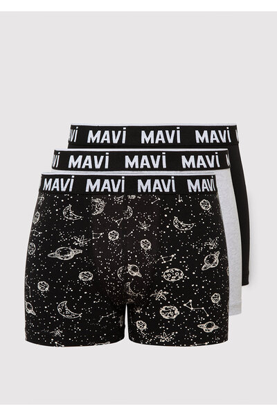 Mavi 3lü Baskılı Boxer 0911219-900