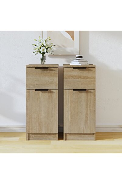 Concept Servante, 2 buc., stejar sonoma, 30x30x70 cm, lemn compozit