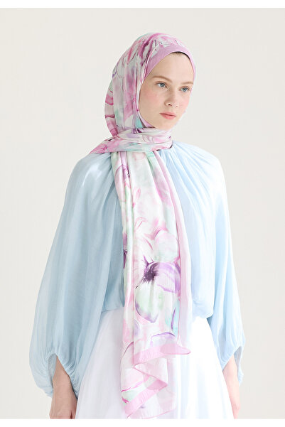 Freshscarfs Soft Flora Floş Viskon Şal Gülpembe