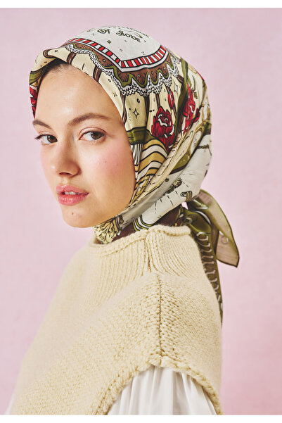 Freshscarfs Φουλάρι Βισκόζης με Σχέδιο Το Όμορφο και το Τέρας από το Δάσος
