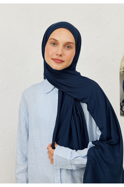 Freshscarfs Penye Şal Açık Lacivert