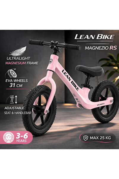 LEAN Bicicleta fara pedale MAGNEZIO cadru usor din magneziu roz