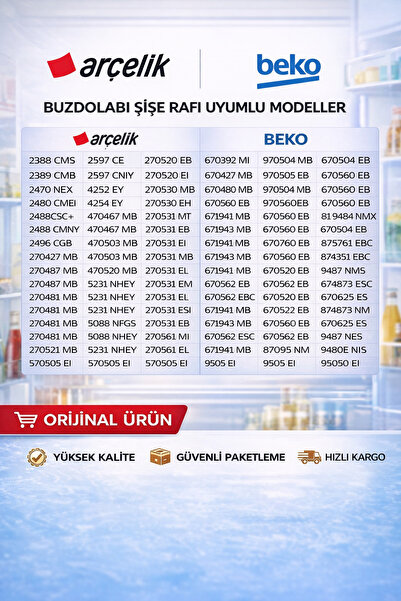 Arçelik Beko Orijinal 4252/ey , 4263/ey, 4264/ey 2580/ceı Buzdolabı Kapı Rafı 59x5.5cm 4943400300