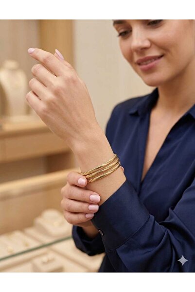 TLSMACCESORIES AJDA ÇELİK BİLEZİK 3LÜ BURGU MODEL 6.4