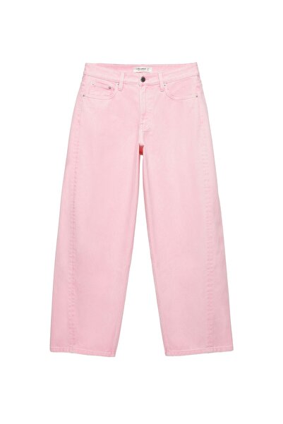 Pull & Bear Pembe barrel jean