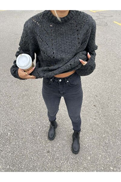 HerTon Pantaloni skinny din denim cu talie înaltă