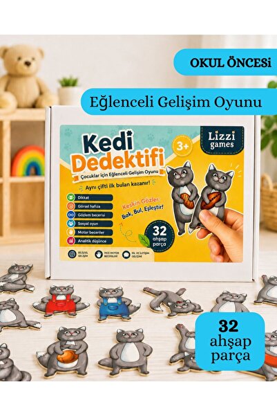 Lizzigames Cat Detective Fun Developmental Game, Matching, Memory, Attention ...