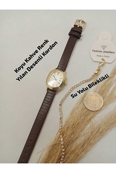 Brality Yeni Moda Kadın Kol Saati ... Retro Minimal , Vintage Model.... Koyu ...