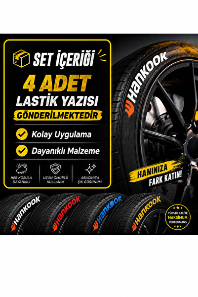 ASTUNİNG Hankook Motosiklet Ve Otomobil Lastik Yazısı Kabartma Sticker Yapışt...