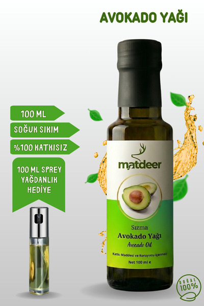 MATDEER Sızma Avokado Yağı 100 ml - %100 Saf ve Doğal