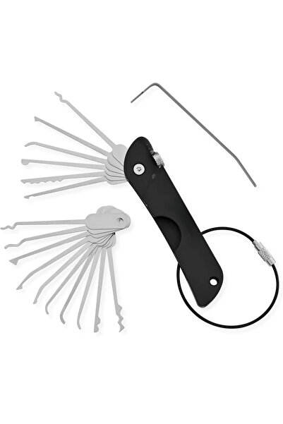 Choice1 black 21pcs Compact Lock Picking Set Rust-resistant Versatile Door Op...