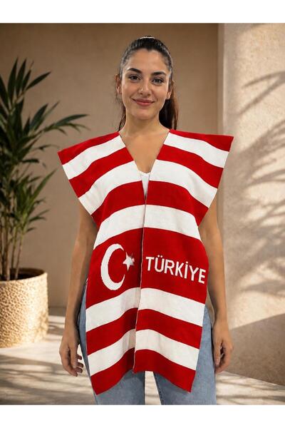 OSMANLI TRİKO Türkiye Omuz Atkısı-Kırmızı Beyaz Atkı-Milli Takım Omuz Atkısı-...