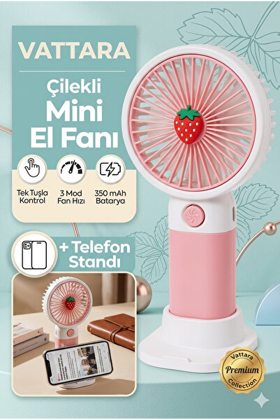 vattara Mini El Fanı Usb Şarjlı 3 Kademe Taşınabilir Vantilatör Masaüstü Tele...