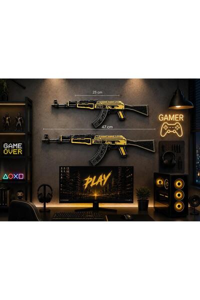 Erz3Design Dekoratif 2D AK-47 Fuel Injector Duvar Süsü Modeli | 25 & 50 cm Se...