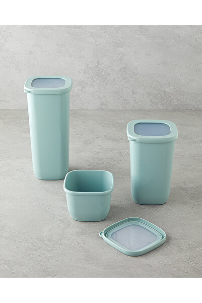 English Home Novia Plastik 3'lü Kavanoz 550 ml-1200 ml-1700 ml Açık Yeşil