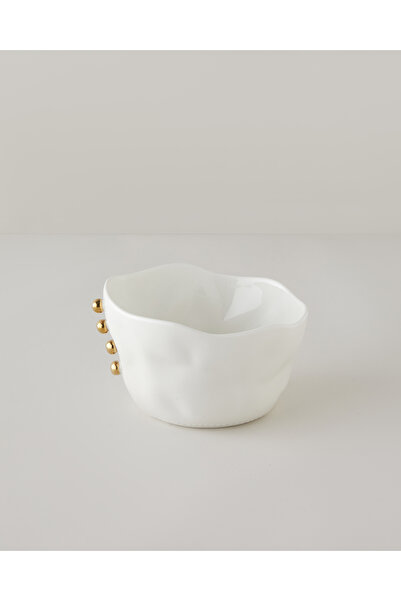 English Home Golden Gleam Porselen Kase 21 cm Beyaz-Gold