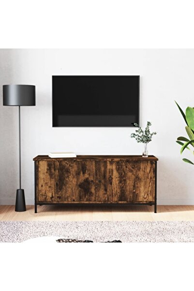Concept Comodă TV cu uși, stejar fumuriu, 102x35x45 cm, lemn prelucrat