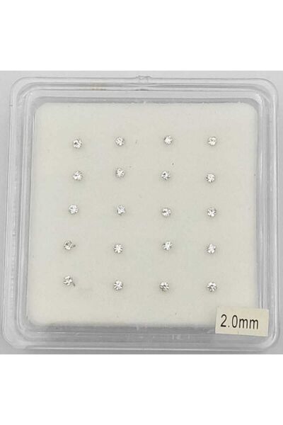 AyçaSilver 1 Paket 20 Adet Taşlı Tırnaklı Gümüş Hızma