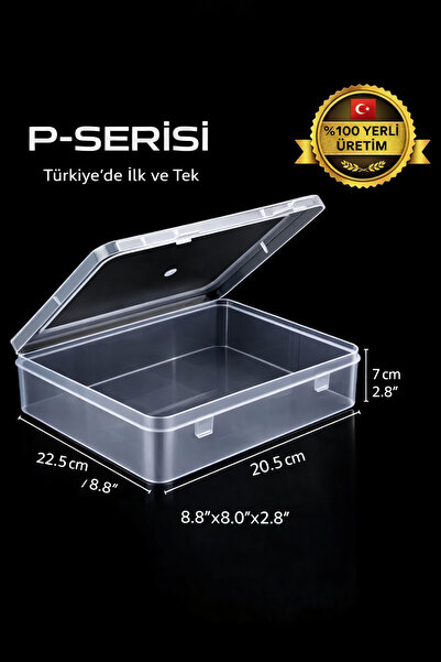 COMPAXE صندوق بلاستيكي شفاف كبير من سلسلة P-SERIES PB-1 (22.5×20.5×7.5 سم)