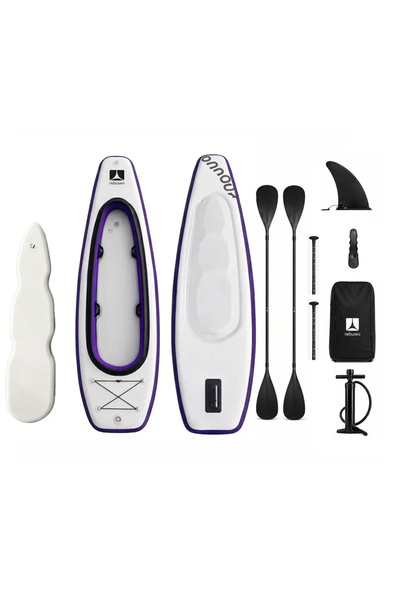 Rebuwo Kano ve Paddle Board Seti İkisi Bir Arada SUP BOARD Şişme Kayak (Mor)