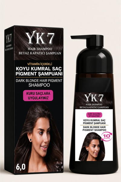 yk7 kozmetik Beyaz Kapatıcı (Koyu Kumral/Dark Blonde 6.0) Şampuan 300 ml.(AMO...