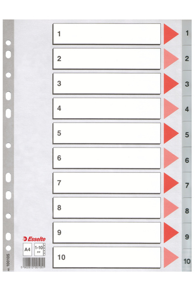 Esselte Divizoare index din plastic 1-10