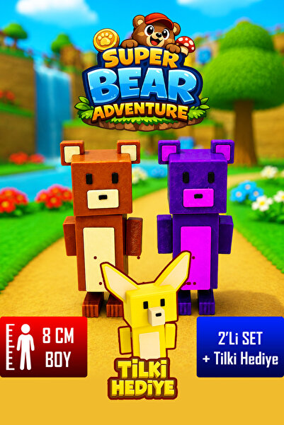 YAGLİZ Super Bear Adventures Süper Ayı 3D Figür Oyuncak 8 CM