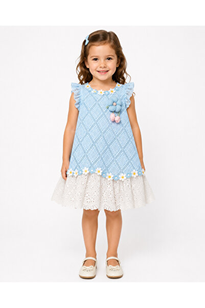 nannie Rochie de fete Amalia din tul albastru - 18-24 luni
