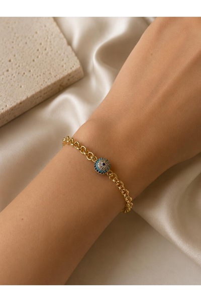 XUPING JEWELRY Nazar Boncuklu Zirkon Taşlı Xuping Altın Kaplama Kadın Bileklik