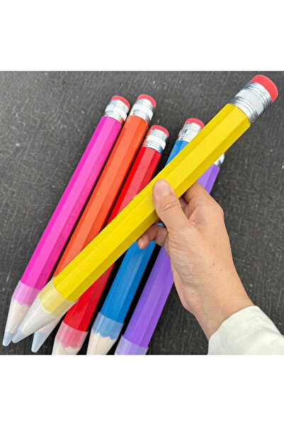 Livava 33 cm Giant Pencil – Colorful Large Pencil with Eraser-Yellow