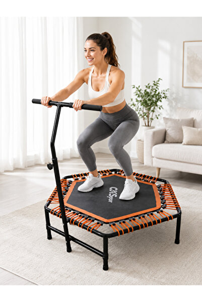 pekial 135 Cm 54 İnç Tutmalı Step Trambolin 120 Kg Taşıma Kapasiteli Ev Tipi Fitness Kardiyo Trambolini