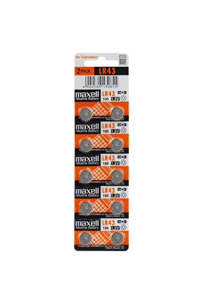 Maxell BATERII 186 LR43 AG12 1.5V (5X2) 10 BUC/BLISTER