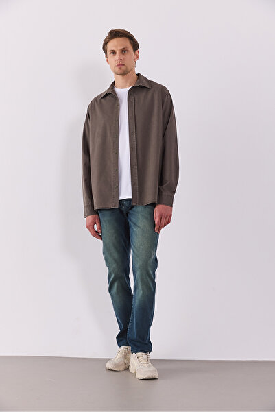 VENA Erkek Daniel Green Overdye Straight Fit Jean Pantolon - Green Overdye