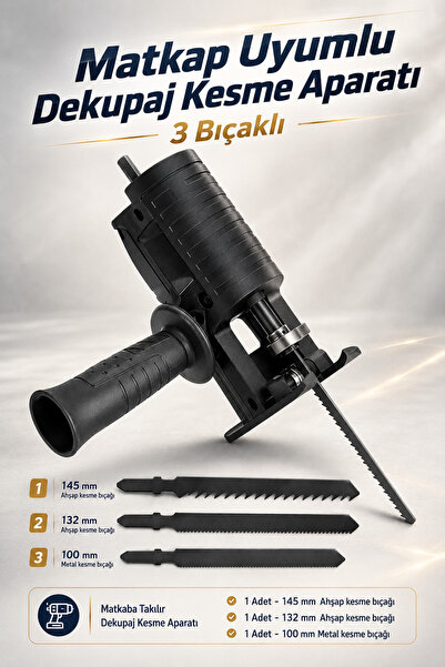 NZB Dekupaj Kesme Aparatı Matkap Uyumlu Testere Ahşap Alüminyum Metal Tahta P...